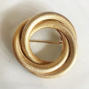 Vintage Golden Coil Brooch